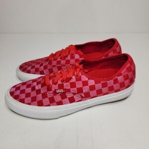 Vans Skateboard Pro Ultra Cush Unisex Size 9 Red Reflective Checkerboard Sneaker